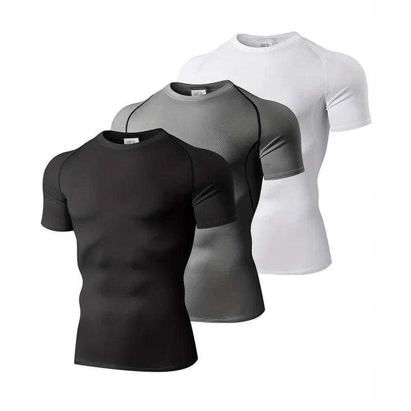 T Shirt Tight Fit - 1/3 Pack Heren Compressiekleding Zomer Panty