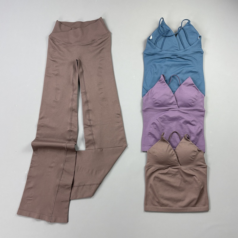 Suspender Tank Top - 2-delig dames naadloze yogaset met dunne