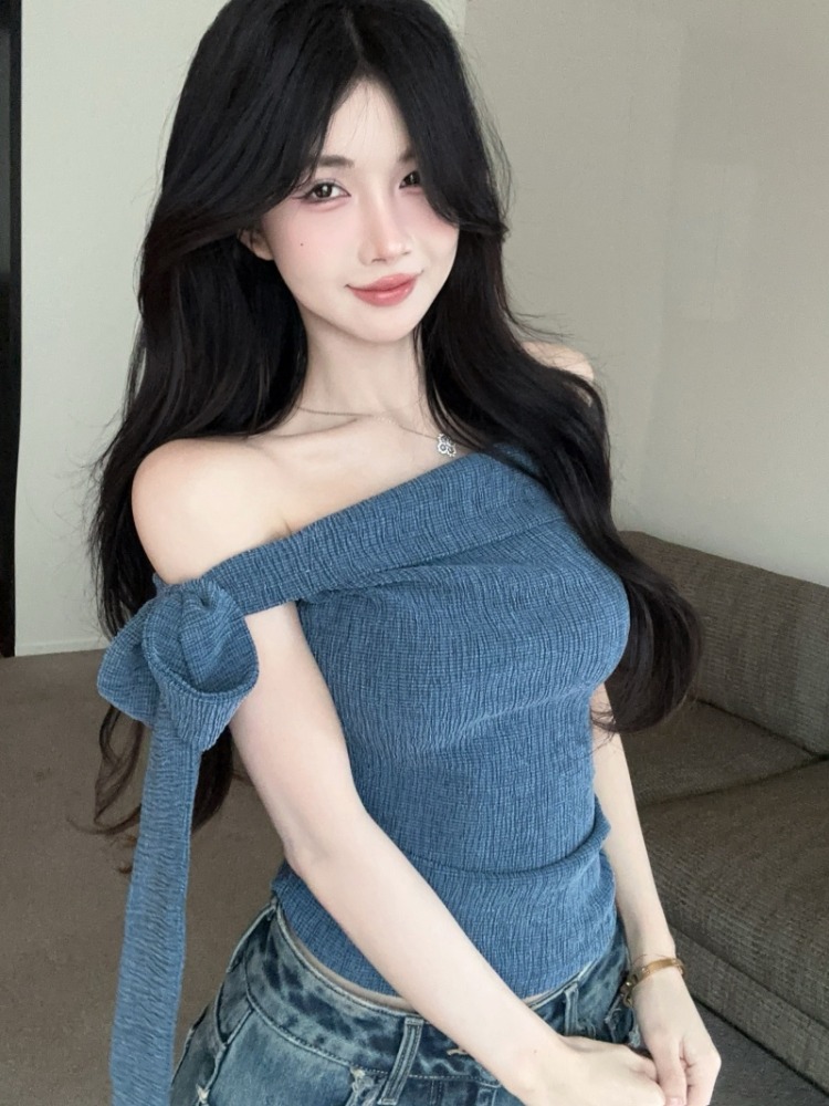 Spicy Girl One-Shoulder Tie Ta - T Shirt Tight Fit recensie en prijs